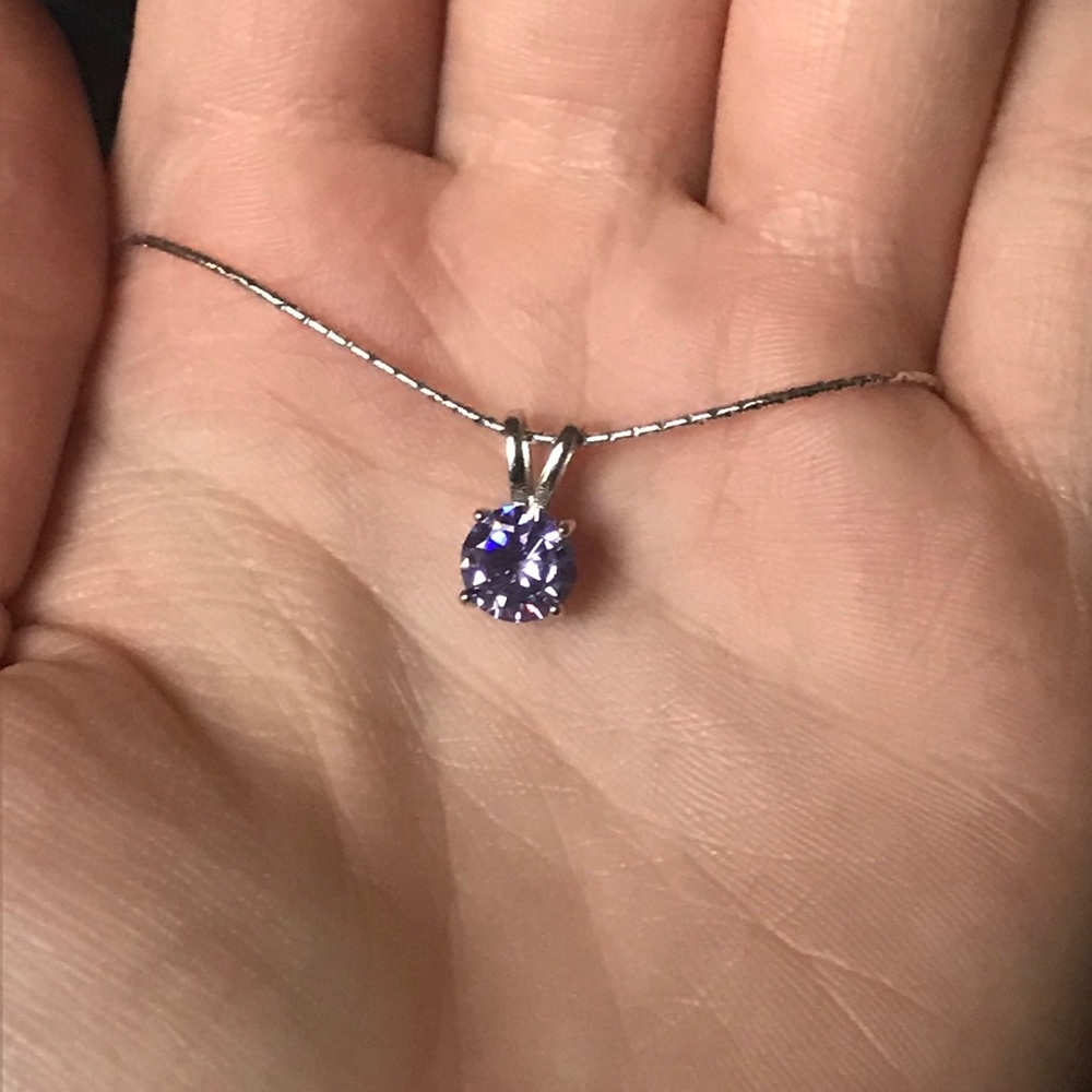 Bold purple round cut necklace